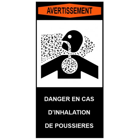 Autocollant ANSI Z535 - danger en cas d'inhalation de poussières