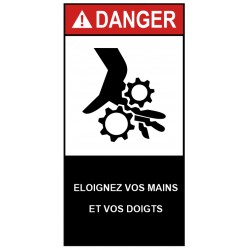 Autocollant ANSI Z535 - éloignez vos mains et vos doigts