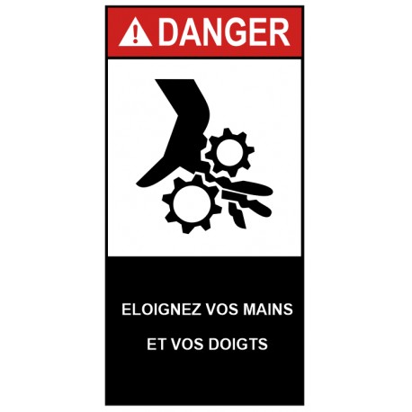 Autocollant ANSI Z535 - éloignez vos mains et vos doigts