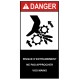 Autocollant ANSI Z535 - risque d'entrainement ne pas approcher vos mains
