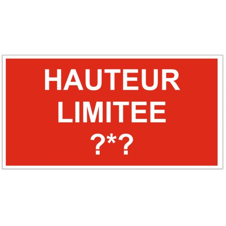Pencarte hauteur limitée (à personnaliser)