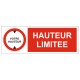 Panneau picto hauteur limitée