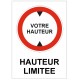 Autocollant hauteur limitée parking