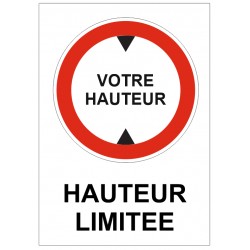 Autocollant hauteur limitée parking