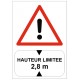 Panneau danger hauteur limitée