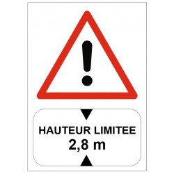 Panneau danger hauteur limitée