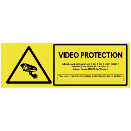 Panneau avertissement vidéo protection