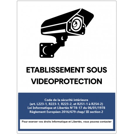 Panneau établissement sous vidéoprotection