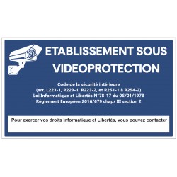 Affiche établissement sous vidéo protection
