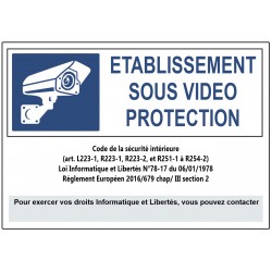 Autocollant établissement sous vidéo protection