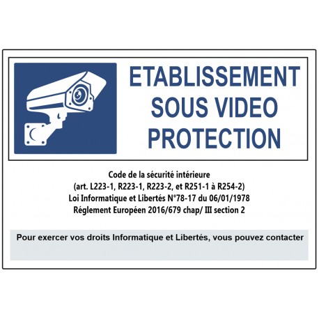 Autocollant établissement sous vidéo protection
