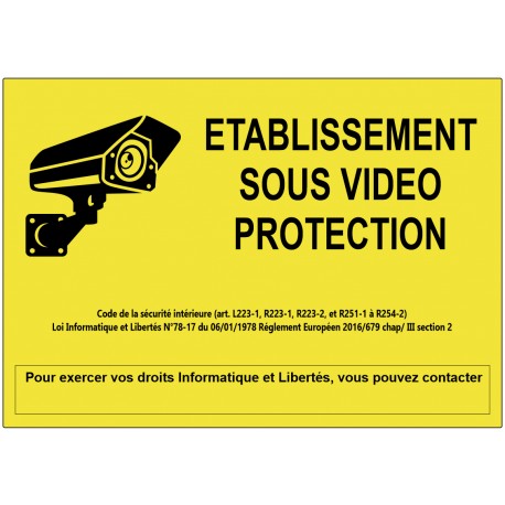 Autocollant signalétique établissement sous vidéoprotection