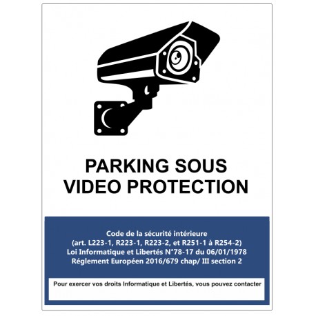Panneau parking sous vidéoprotection