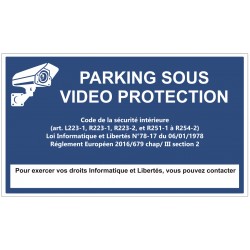 Affiche parking sous vidéo protection