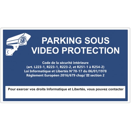 Affiche parking sous vidéo protection