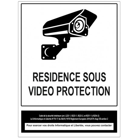 Panneau résidence sous vidéo protection CNIL