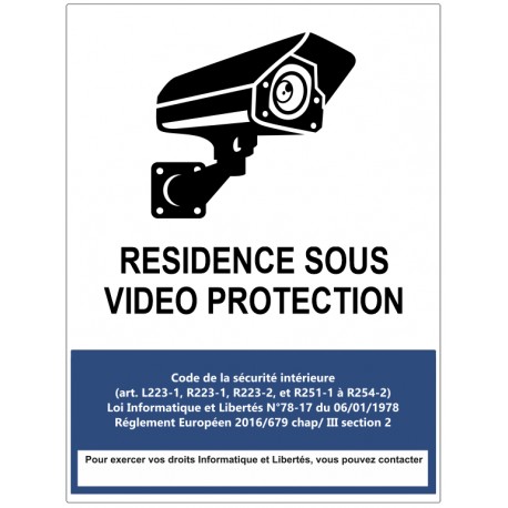 Panneau résidence sous vidéoprotection