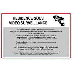 Plaque résidence sous surveillance