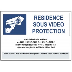 Autocollant résidence sous vidéo protection