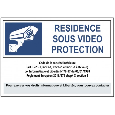 Autocollant résidence sous vidéo protection