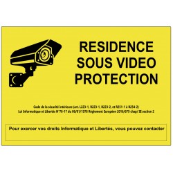 Autocollant signalétique résidence sous vidéoprotection