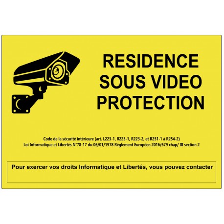 Autocollant signalétique résidence sous vidéoprotection