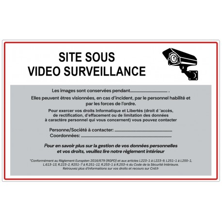 Plaque site sous surveillance