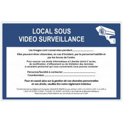 Affiche local sous surveillance RGPD