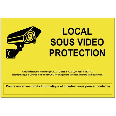 Autocollant signalétique local sous vidéoprotection