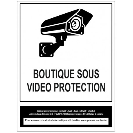 Panneau boutique sous vidéo protection CNIL