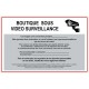 Plaque boutique sous surveillance