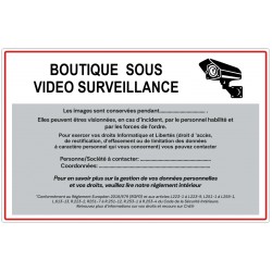 Plaque boutique sous surveillance