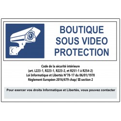 Autocollant boutique sous vidéo protection