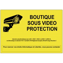 Autocollant signalétique boutique sous vidéoprotection
