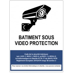 Panneau batiment sous vidéoprotection