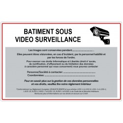 Plaque batiment sous surveillance