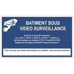Affiche batiment sous vidéo protection