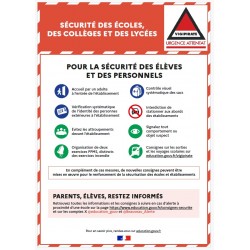 Panneau pour la sécurité des élèves et du personnels