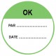 Autocollant ok + date + par