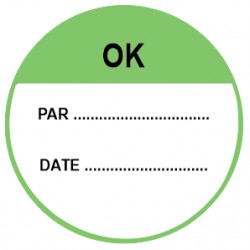 Autocollant ok + date + par