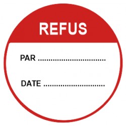 Autocollant refus + par + date