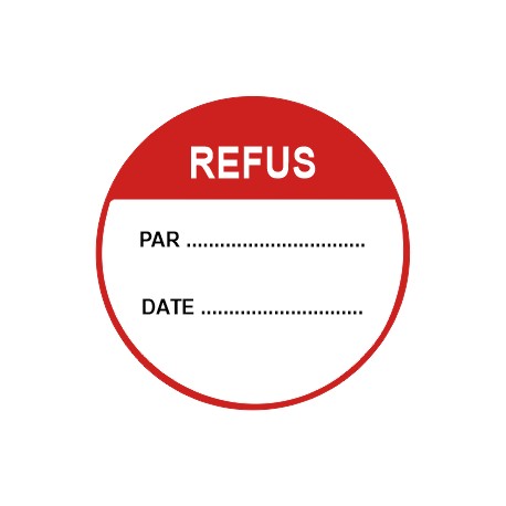 Autocollant refus + par + date