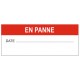 Etiquette en panne + date