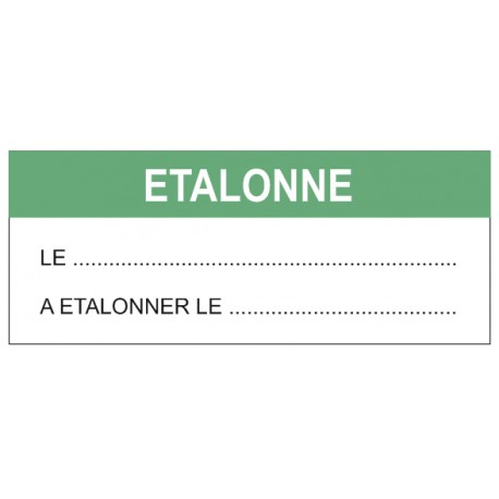 Etiquette étalonné + date