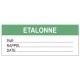 Etiquette étalonné + par + rappel + date
