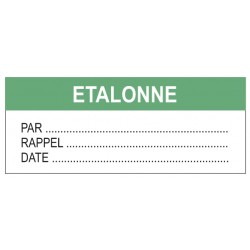 Etiquette étalonné + par + rappel + date