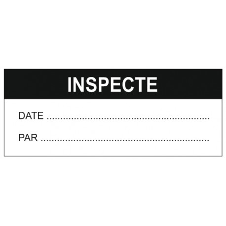 Etiquette inspecté + date + par