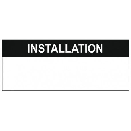 Etiquette installation