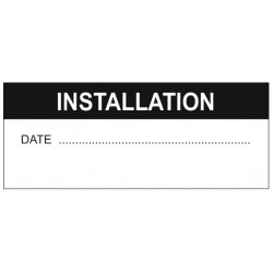 Etiquette installation + date
