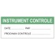 Etiquette instrument controle + prochain controle